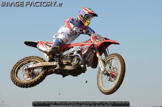 2009-10-03 Franciacorta - Motocross delle Nazioni 1510 Free practice OPEN - Ivan Tedesco - Honda 450 USA
